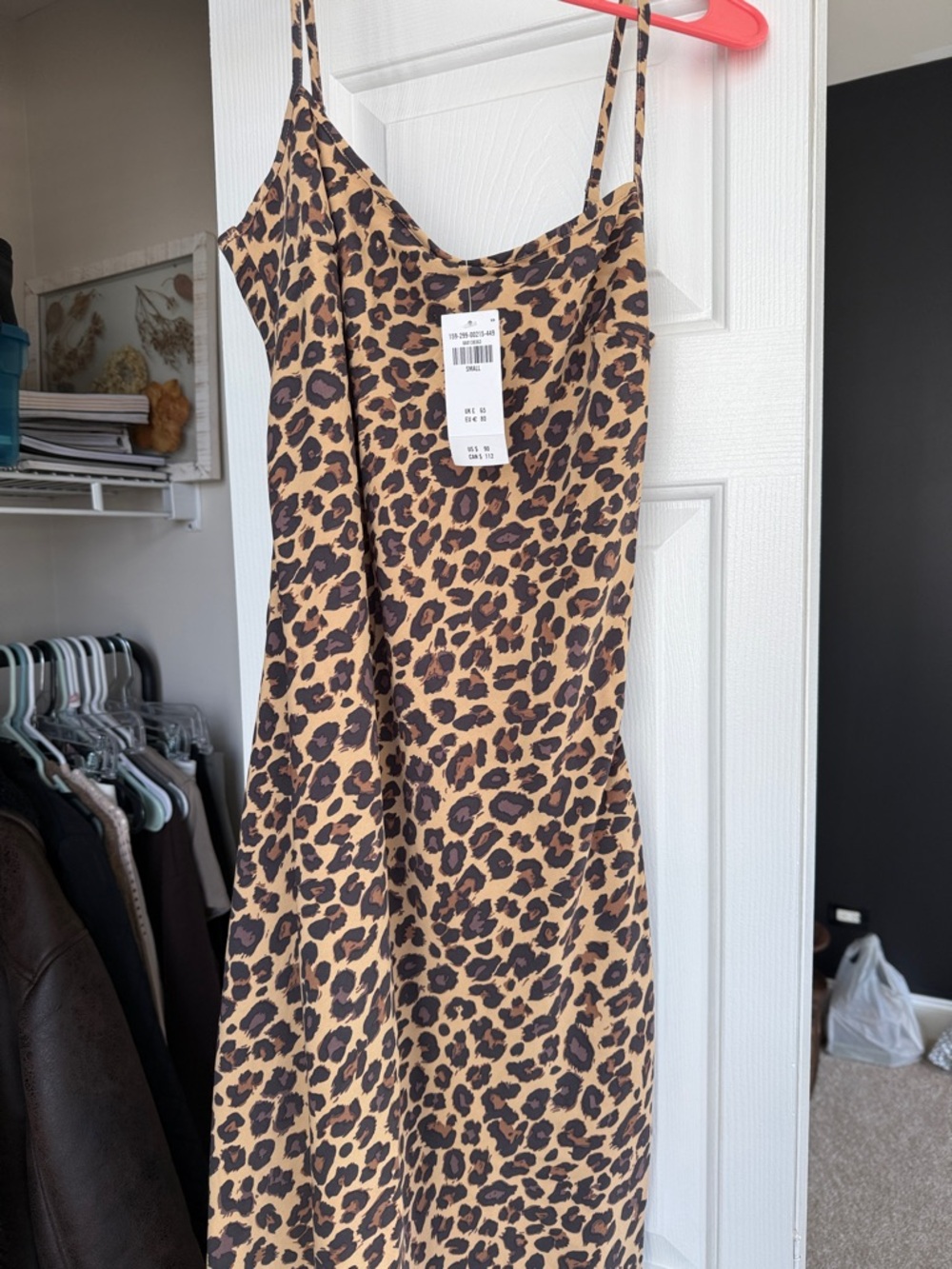 Abercrombie & Fitch Leopard-Print Midi Slip Dress in Tan and Black